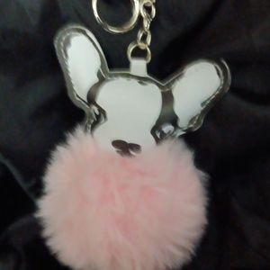 NWT BULLDOG POMPOM BAG CHARM